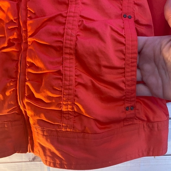 Laura Ashley Spring Jacket Sz M Slimming Ruching NWT Bright Coral/Red Color - Picture 9 of 15